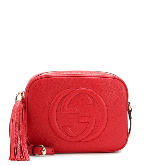 gucci soho disco bag red consignment|gucci red soho shoulder bag.